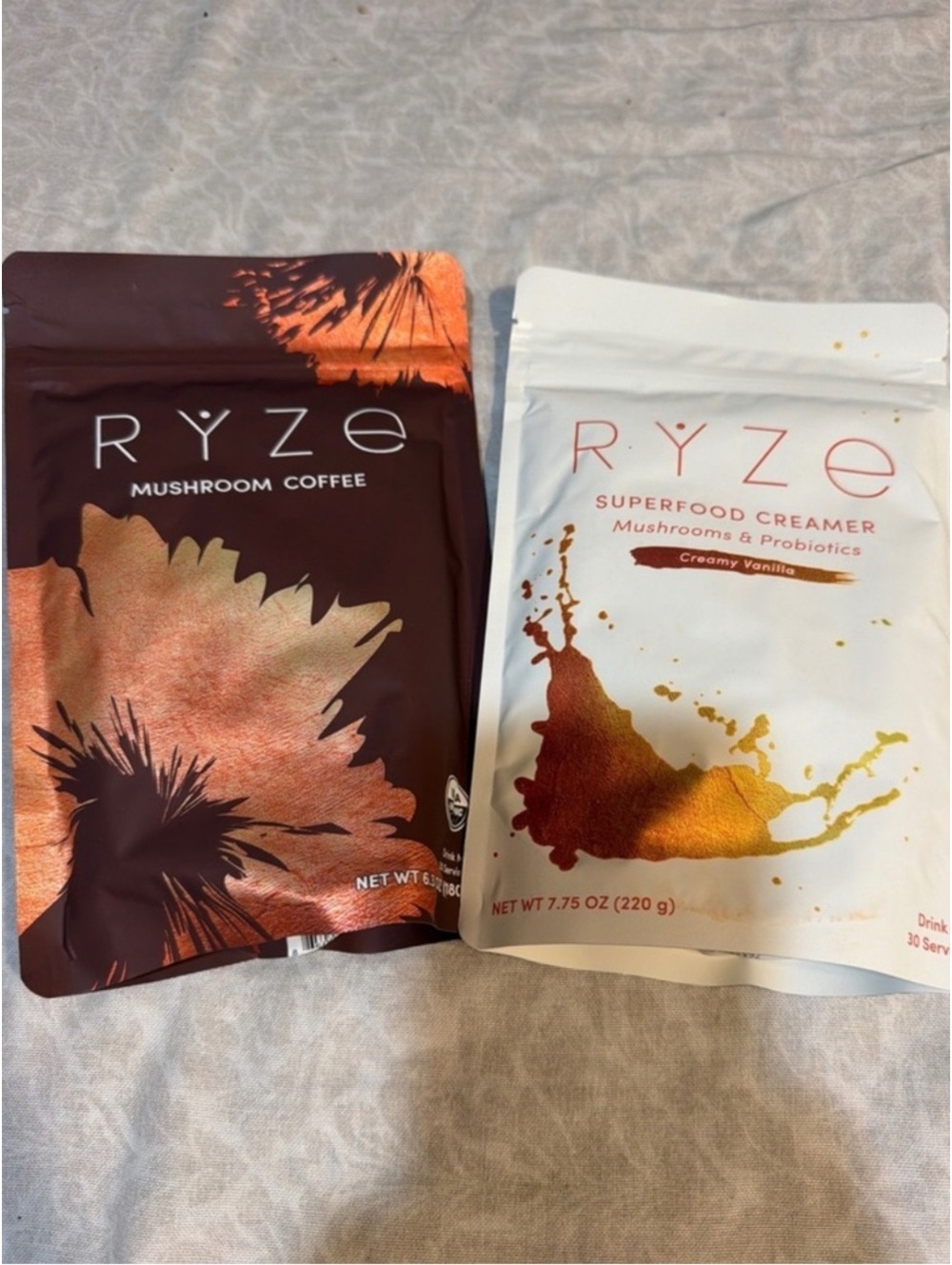 RYZE Mushroom Coffee 30 Servings and Creamy Vanilla Superfood Creamer Bundle NEW